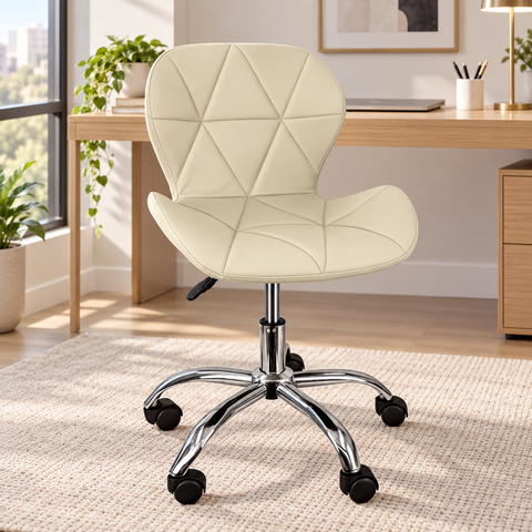 Cadeira Office Eiffel Slim Base Giratória - Nude Bege