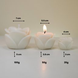 Trio de Vela Decorativa Rosa Realista Kit com 3 Velas - 3