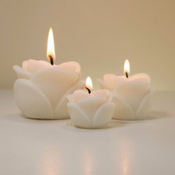 Trio de Vela Decorativa Rosa Realista Kit com 3 Velas - 1