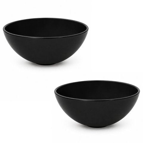 Kit 2 Unidades Cubas para Banheiro 28cm Plástico Leve Forte Preto