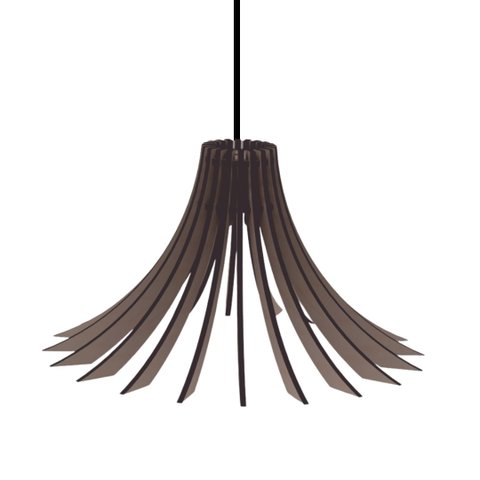 Luminária Teto tipo Pendente DALIA MDF - Completa - Cor: Marrom