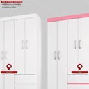 Ver imagem 6 de Kit Guarda Roupa Solteiro 4 Portas Lótus Cômoda Astral - Branco