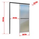 Ver imagem 2 de Porta de Correr Suspensa Vidrao Esq L.25 Mix Preta 210x90 Brimak