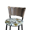 Ver imagem 2 de Banqueta Alta Preta Hawai Cappuccino para Cozinha com Assento Estampado:floral Orquídea