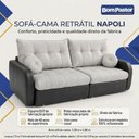 Ver imagem 5 de Sofá Cama Napoli 3 Lugares Retrátil 215cm Cinza Linho com Preto Bom Pastor Móveis