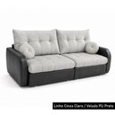 Ver imagem 6 de Sofá Cama Napoli 3 Lugares Retrátil 215cm Cinza Linho com Preto Bom Pastor Móveis