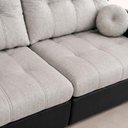 Ver imagem 7 de Sofá Cama Napoli 3 Lugares Retrátil 215cm Cinza Linho com Preto Bom Pastor Móveis