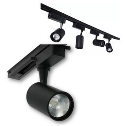 Kit Trilho Eletrificado 2 Metros Com 6 Spot Led Preto 7W 6500K - 2