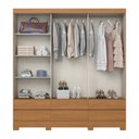 Ver imagem 3 de Guarda Roupa Roupeiro Casal B386 Briz 3 Portas de Correr 6 Gavetas Espelho Cinamomo Off White Avelã