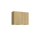 Ver imagem 1 de Armário Aéreo 2 Portas 70x40 cm Capadócia Amadeirado Claro 100% MDF Casamia