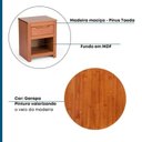 Ver mais imagens de Kit com 2 Mesas de Cabeceira 2 Gavetas 2 Nichos Madeira Maciça Madma Marrom