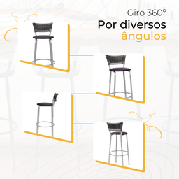Kit 2 Banquetas Alta Vime Junco Degradê Sacada Àrea Gourmet Balcão Ilha Bancada bar piscina Cozinha - 5