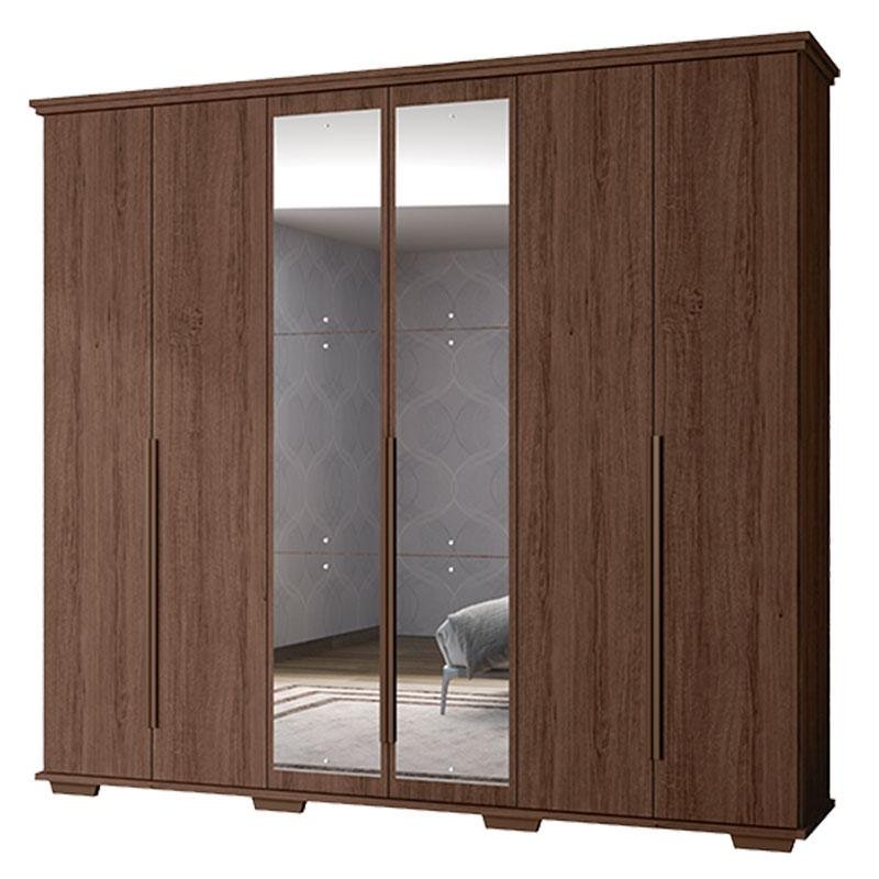 Guarda Roupa Casal Everest Max Nogueira com Espelho – Zanzini