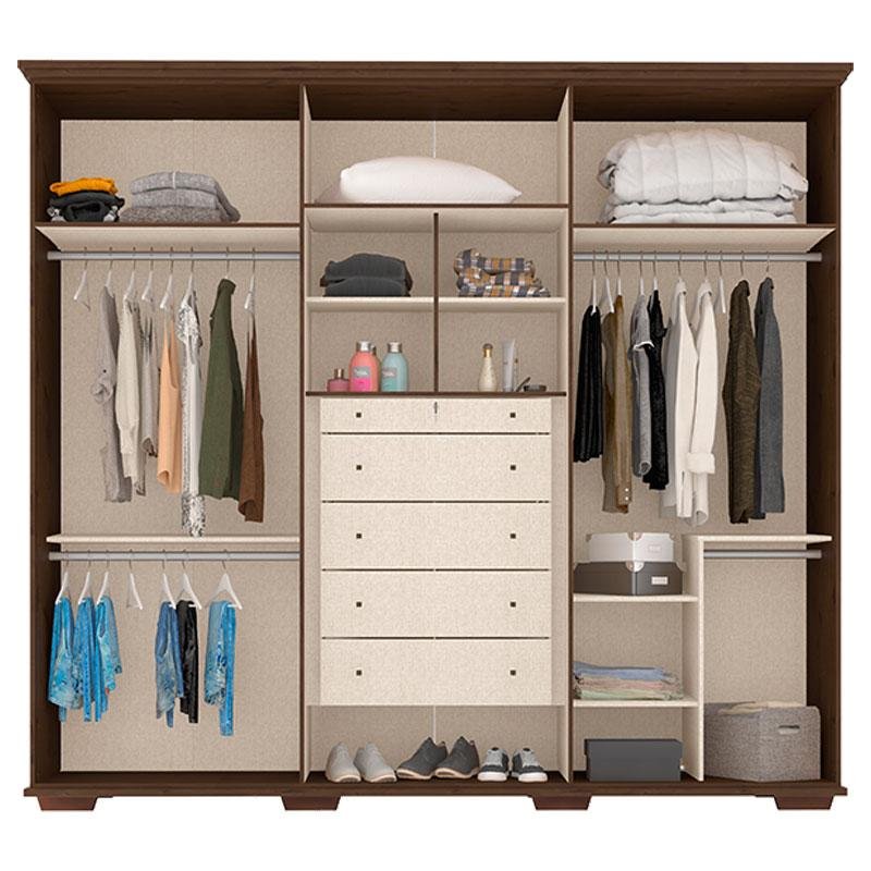 Guarda Roupa Casal Everest Max Nogueira com Espelho – Zanzini