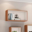 Ver imagem 1 de Nicho de Parede para Livro Retangular 66x33 Cm Mdf Freijó Off White Dalla Costa