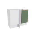 Ver imagem 1 de Balcão de Canto Reto Celeste Kappesberg 100% Mdf 1 Porta Branco/verde 98cm