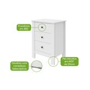 Ver imagem 6 de Mesa de Cabeceira 3 Gavetas Maggiore New - Lp - Rei de Casa Branco
