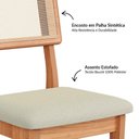 Ver mais imagens de Mesa de Jantar 1,35m com 4 Cadeiras Dalla Costa 100% Mdf Cor:off White com Freijó e Cesare Claro
