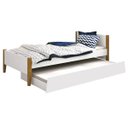 Ver imagem 1 de Cama Babá Solteiro com Auxiliar Simba Branco Fosco com Madeira - MoveisAqui