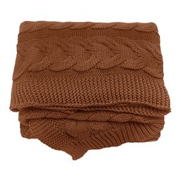 Manta de Tricô Trama Cascata Ferrugem 0,90x1,80 Lili Casa Único - 1