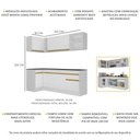 Ver imagem 4 de Cozinha Compacta de Canto com Rodapé Veneza Multimóveis MP2093 com Armário e Balcão Branca