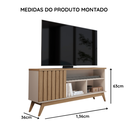Ver imagem 6 de Rack para TV 50 Polegadas em MDF e MDP Malbec Wood - Cinza/Nature