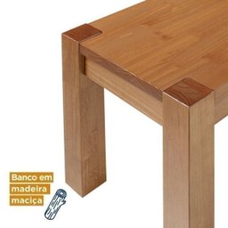 Mesa de Jantar Madeira Maciça com 2 Bancos Primavera Cabecasa Madeiramadeira - 7