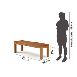 Mesa de Jantar Madeira Maciça com 2 Bancos Primavera Cabecasa Madeiramadeira - 3