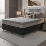 Cama Box Baú Queen + Colchão Molas Ensacadas New Londres Umaflex (158x198x72cm) Cinza Box Preto - 9