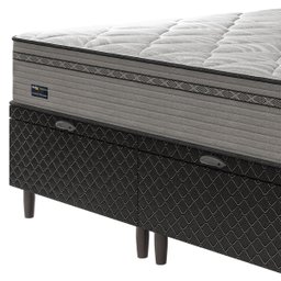 Cama Box Baú Queen + Colchão Molas Ensacadas New Londres Umaflex (158x198x72cm) Cinza Box Preto - 8