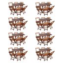 Ver imagem 1 de Kit 8 Conjuntos de Mesa Dobráveis de Madeira 70x110cm com 6 Cadeiras Imbuia Marrom