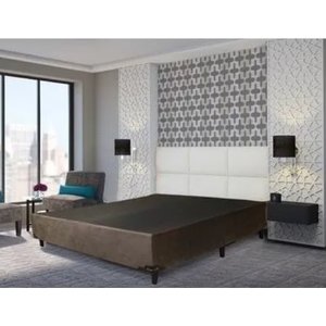 Base Cama Box Premium Casal 1,38 X 1,88 X 0,32 Corino Marrom