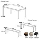Ver imagem 3 de Mesa Cozinha e Refeitório 180cm x 90cm Pés Metal com 2 Bancos F5 Office Cor:Branco