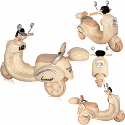 Moto Triciclo Eletrica Infantil Bang Toys Scooter Lemn 6v Bege - 2