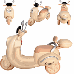 Moto Triciclo Eletrica Infantil Bang Toys Scooter Lemn 6v Bege - 3