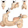 Moto Triciclo Eletrica Infantil Bang Toys Scooter Lemn 6v Bege - 3