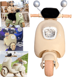 Moto Triciclo Eletrica Infantil Bang Toys Scooter Lemn 6v Bege - 4