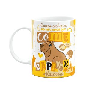 Caneca Divertida Namorados - que Come Igual Uma Capivara