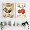 Ver imagem 2 de Kit 2 Quadros Rústicos para Cozinha 24x18cm - com Vidro:moldura Branca