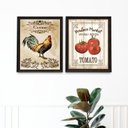 Ver imagem 1 de Kit 2 Quadros Rústicos para Cozinha 24x18cm - com Vidro:moldura Branca