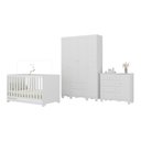 Ver imagem 2 de Quarto de Bebê Completo com Berço Americano 3 em 1 Dengo Multimóveis Mp4584 Branco