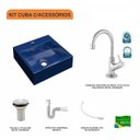 Ver imagem 3 de Kit Cuba Q395 com Torneira 1198 Metal e Válvula 1 Pol. Sifão Pvc e Flexível Compace