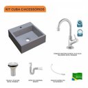 Ver imagem 3 de Kit Cuba Q395 com Torneira 1198 Metal e Válvula 1 Pol. Sifão Pvc e Flexível Compace
