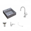 Ver imagem 2 de Kit Cuba Q395 com Torneira 1198 Metal e Válvula 1 Pol. Sifão Pvc e Flexível Compace