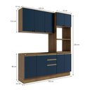 Ver imagem 4 de Cozinha Compacta Celeste Kappesberg 100% Mdf Nogueira/azul 190cm