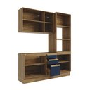 Ver imagem 3 de Cozinha Compacta Celeste Kappesberg 100% Mdf Nogueira/azul 190cm