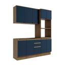 Ver imagem 2 de Cozinha Compacta Celeste Kappesberg 100% Mdf Nogueira/azul 190cm