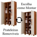 Ver imagem 3 de Armário Multiuso 100% Mdf 2 Portas C/ Chave Dream Canela/off White