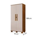 Ver imagem 4 de Armário Multiuso 100% Mdf 2 Portas C/ Chave Dream Canela/off White