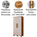 Ver imagem 2 de Armário Multiuso 100% Mdf 2 Portas C/ Chave Dream Canela/off White